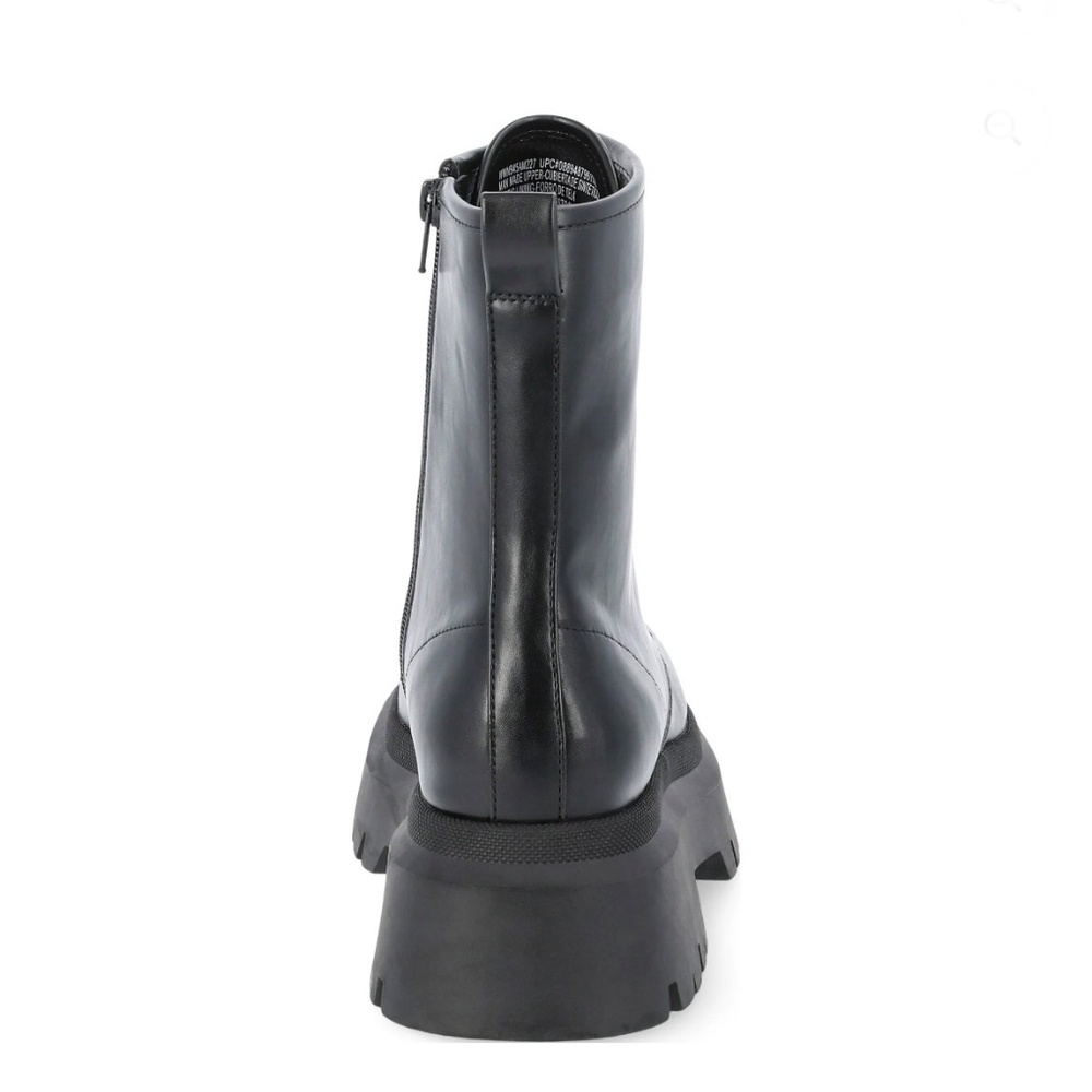 Lug Sole Combat Moto Boots Shoes Black Size 7 - Picture 10 of 11